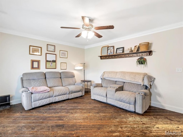 1015 Marilyn Ct, Washington, MO 63090 - living area with ceiling fan, crown molding, and wood-type flooring