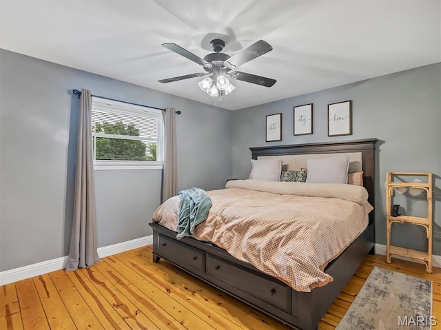 1015 Marilyn Ct, Washington, MO 63090 - bedroom featuring light wood-type flooring and ceiling fan