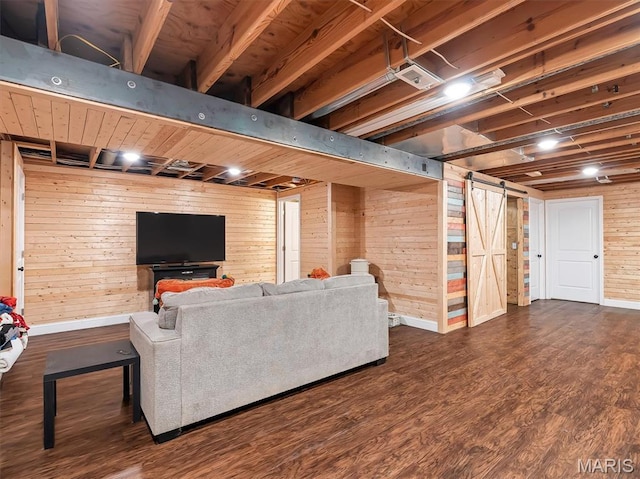 1015 Marilyn Ct, Washington, MO 63090 - living area with wood walls and wood finished floors