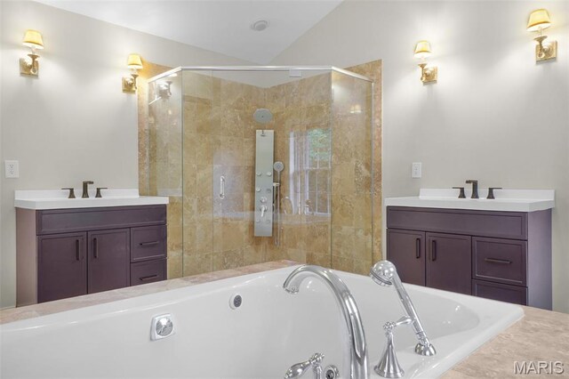 17917 Rosemar Ln, Wildwood, MO 63038 - full bath featuring vanity, a stall shower, and a bath