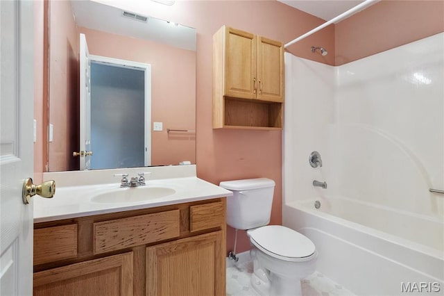 7611 State Route 30, Dittmer, MO 63023 - full bath featuring toilet, vanity, and shower / bathtub combination