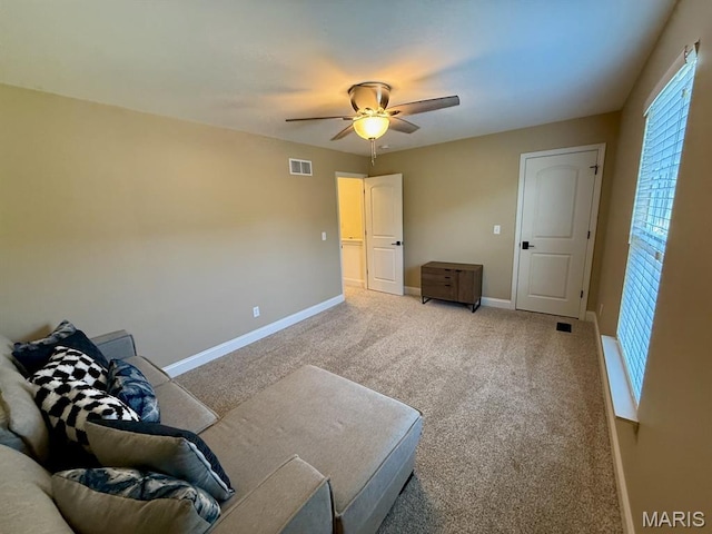 5005 Double Tree Dr, Imperial, MO 63052 - living area with ceiling fan, baseboards, and carpet floors