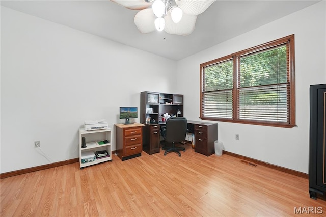 55 Cambrian Way, Saint Charles, MO 63301 - office featuring light wood-type flooring and ceiling fan