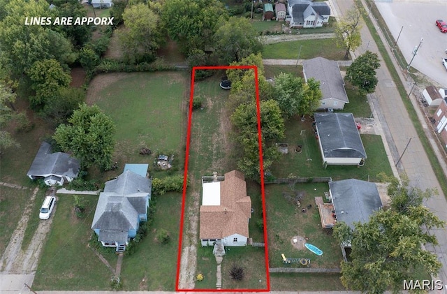 503 Newberry St, Fredericktown, MO 63645 - aerial view of residential area featuring property boundaries highlighted