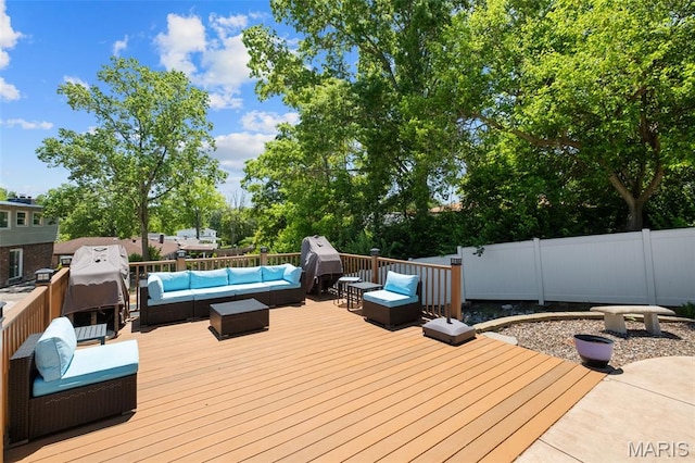 116 Lea Meadows Dr, Ballwin, MO 63011 - deck with an outdoor living space