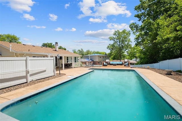 116 Lea Meadows Dr, Ballwin, MO 63011 - view of swimming pool with a fenced backyard and a patio area