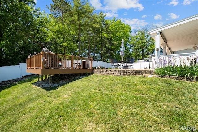 116 Lea Meadows Dr, Ballwin, MO 63011 - view of yard with a deck