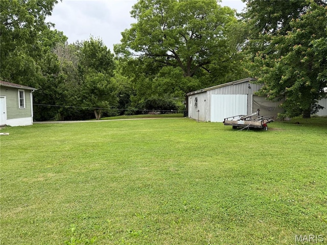 201 Kaskaskia, Ruma, IL 62278 - view of grassy yard with an outdoor structure