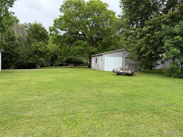 201 Kaskaskia, Ruma, IL 62278 - view of green lawn with an outdoor structure