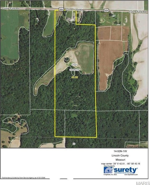 6230 Cuivre Ford Rd, Troy, MO 63379 - map / location with property parcel outlined