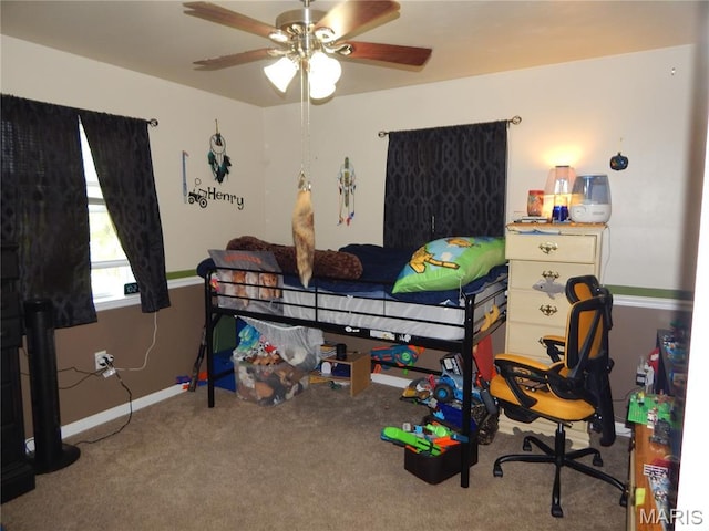 6230 Cuivre Ford Rd, Troy, MO 63379 - bedroom with carpet, baseboards, and a ceiling fan