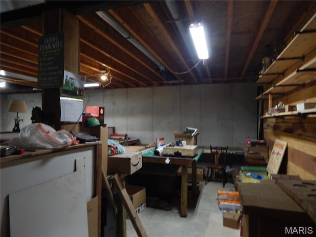 6230 Cuivre Ford Rd, Troy, MO 63379 - unfinished below grade area with a workshop area