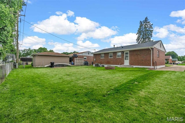216 Clearpoint Ln, Saint Louis, MO 63123 - back of property with brick siding and central air condition unit