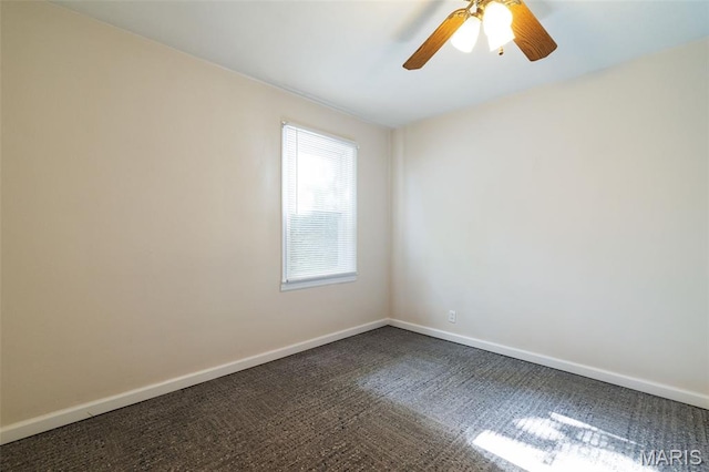 8217 Buchanan Ave, Saint Louis, MO 63114 - spare room with a ceiling fan and dark carpet