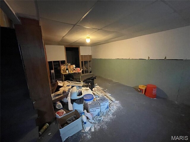 329 Kirk Dr, Ferguson, MO 63135 - below grade area with a paneled ceiling