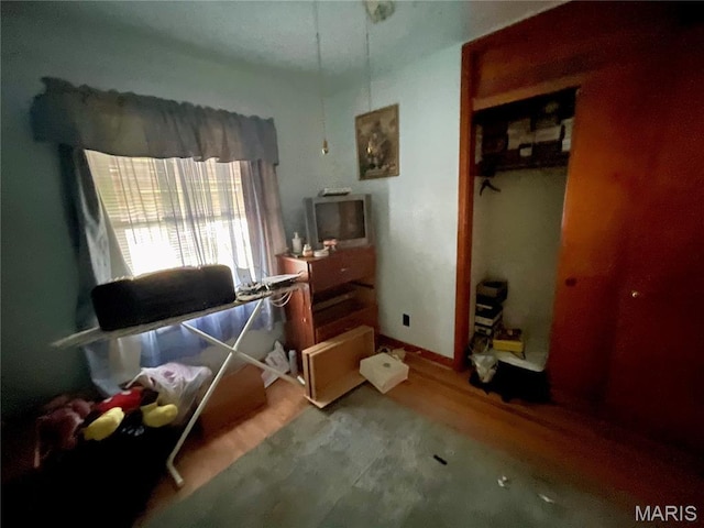 329 Kirk Dr, Ferguson, MO 63135 - bedroom with wood finished floors and a closet