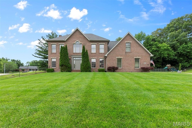 807 Caribou Ct, Cape Girardeau, MO 63701 - view of front of property featuring a playground and brick siding