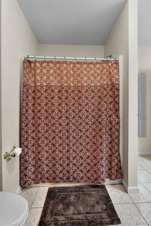 807 Caribou Ct, Cape Girardeau, MO 63701 - full bath featuring tile patterned flooring, a shower with shower curtain, and toilet