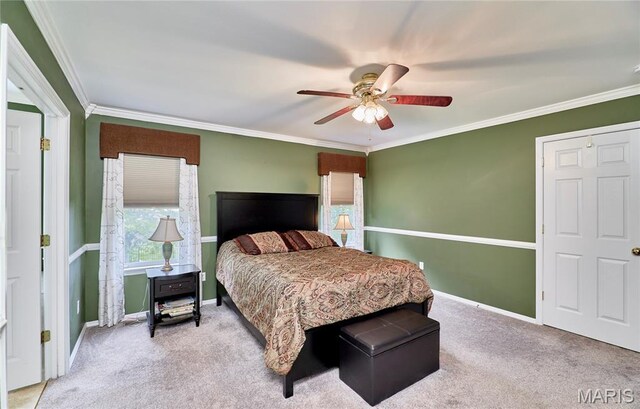2052 Peine Frst, Wentzville, MO 63385 - carpeted bedroom with crown molding and a ceiling fan