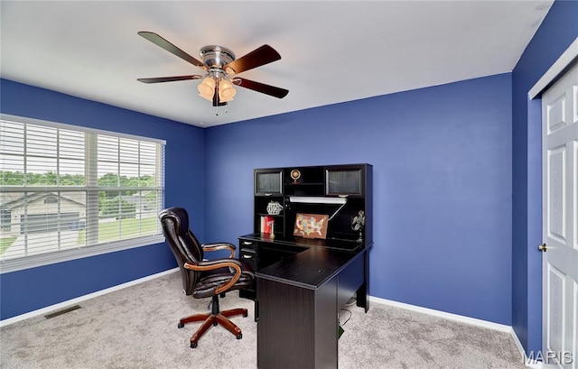 2052 Peine Frst, Wentzville, MO 63385 - carpeted office with a ceiling fan and baseboards