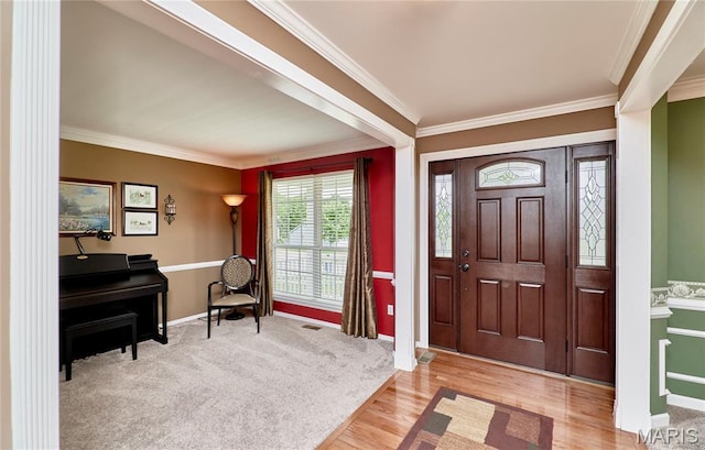 2052 Peine Frst, Wentzville, MO 63385 - entryway with ornamental molding and wood finished floors