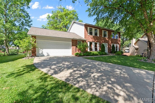 113 Christine Cay Ct, Saint Charles, MO 63304 - colonial house featuring brick siding, concrete driveway, and a garage
