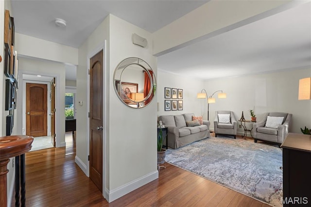113 Christine Cay Ct, Saint Charles, MO 63304 - living room with hardwood / wood-style flooring and baseboards