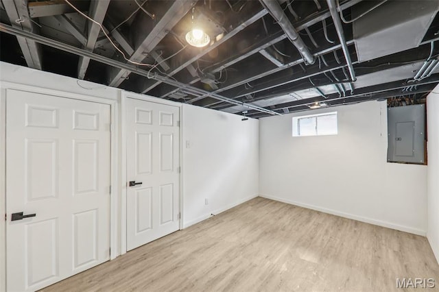 1525 79th St, Saint Louis, MO 63130 - below grade area with electric panel and wood finished floors