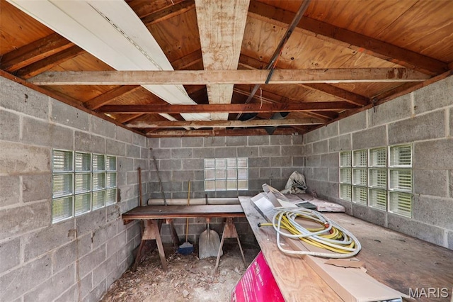 1525 79th St, Saint Louis, MO 63130 - miscellaneous room with concrete block wall