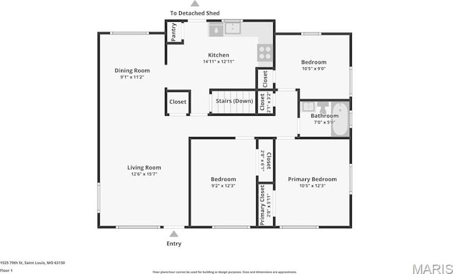 1525 79th St, Saint Louis, MO 63130 - view of floor plan / room layout