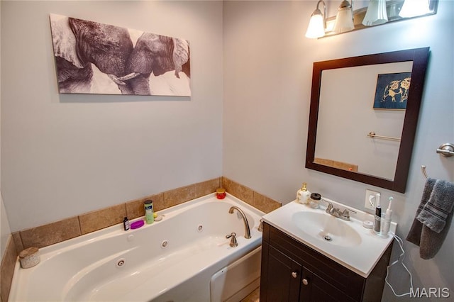 906 E Fairgrounds Ave, Jerseyville, IL 62052 - bathroom with a whirlpool tub and vanity