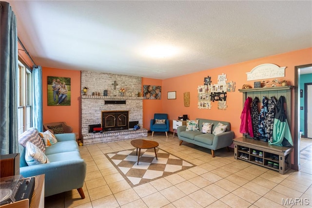 465 County Road 5120, Salem, MO 65560 - living room featuring light tile patterned floors and a fireplace