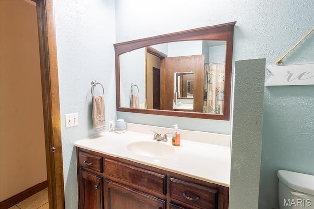 465 County Road 5120, Salem, MO 65560 - full bath with vanity, tile patterned flooring, and a textured wall