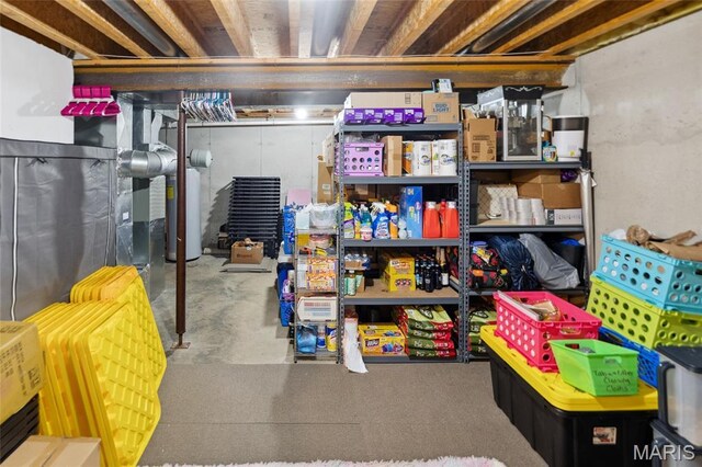 2024 Camrose Green St, Belleville, IL 62220 - unfinished basement with water heater