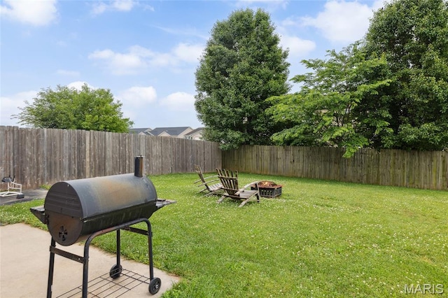 2024 Camrose Green St, Belleville, IL 62220 - view of yard with an outdoor fire pit and a patio