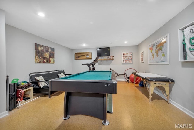 1020 Oak Creek Ln, Waterloo, IL 62298 - rec room with baseboards and recessed lighting