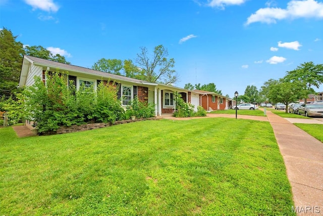 1466 Friar Tuck Ln, Lemay Township, MO 63125 - ranch-style house featuring a front lawn and brick siding