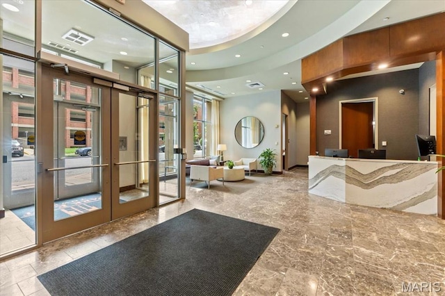 4909 Laclede Ave Unit 806, Saint Louis, MO 63108 - reception area featuring french doors and recessed lighting