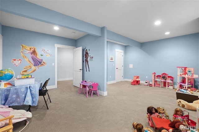 1316 Breezeridge Dr, Des Peres, MO 63131 - game room with carpet flooring, recessed lighting, and baseboards