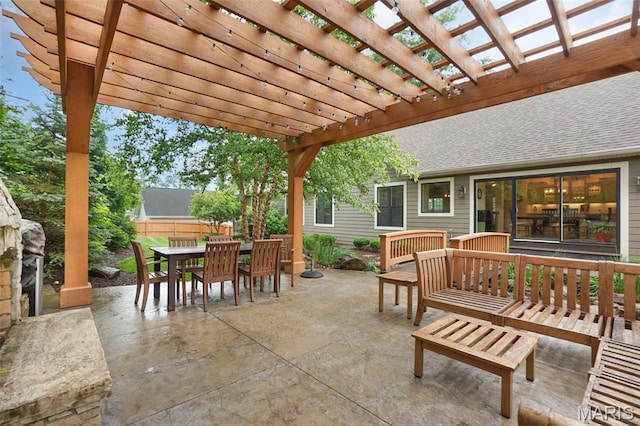 1316 Breezeridge Dr, Des Peres, MO 63131 - view of patio featuring outdoor dining space and a pergola