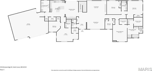 1316 Breezeridge Dr, Des Peres, MO 63131 - view of floor plan / room layout