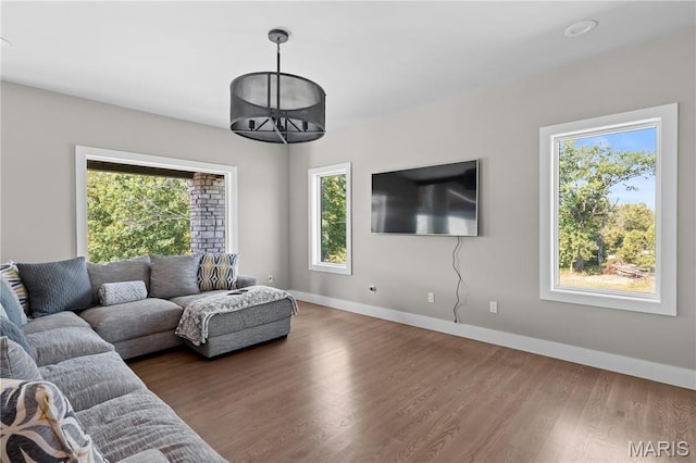2262 Brown Rd, Van Buren, MO 63965 - living area featuring plenty of natural light, baseboards, and wood finished floors
