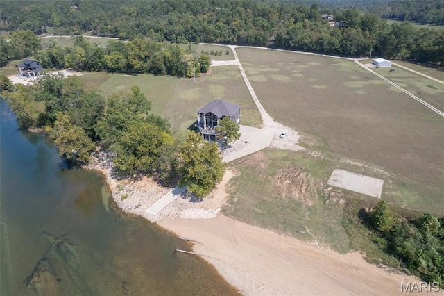 2262 Brown Rd, Van Buren, MO 63965 - aerial view of property and surrounding area featuring a large body of water and a heavily wooded area