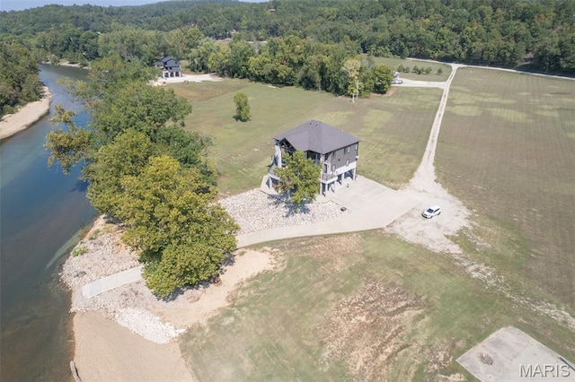 2262 Brown Rd, Van Buren, MO 63965 - aerial view of sparsely populated area with a heavily wooded area and a large body of water