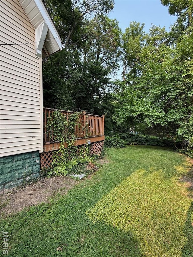 2213 Johnson St, Alton, IL 62002 - view of green lawn with a deck
