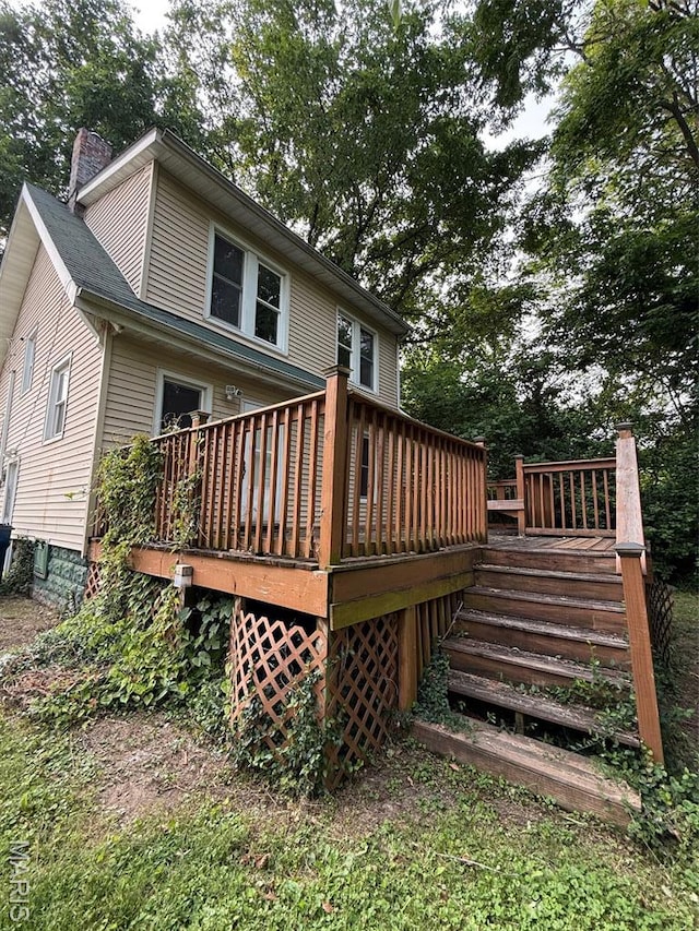 2213 Johnson St, Alton, IL 62002 - back of house with a wooden deck