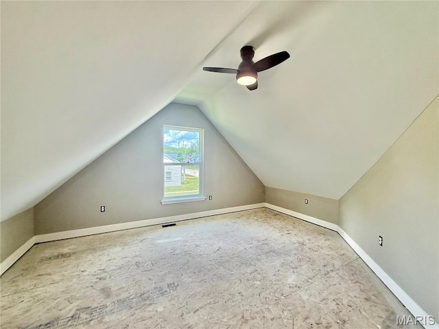 500 W Pacific St, Pacific, MO 63069 - additional living space with vaulted ceiling and a ceiling fan