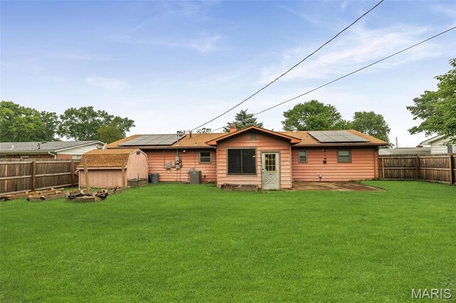 20 Lakeland Blvd, Swansea, IL 62226 - back of house featuring solar panels, a patio area, and central AC