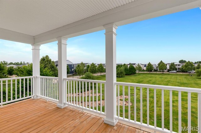 109 Starry Night Way, Saint Charles, MO 63301 - wooden terrace with a yard and a residential view