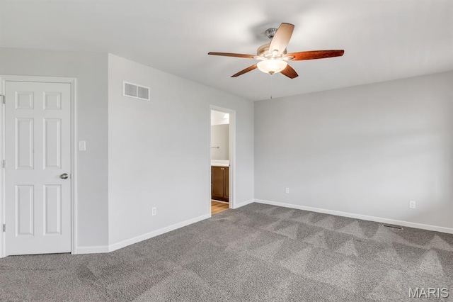 109 Starry Night Way, Saint Charles, MO 63301 - unfurnished bedroom with carpet floors, ceiling fan, and connected bathroom